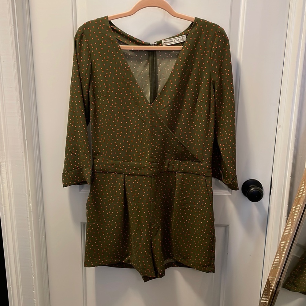 Olive green romper.